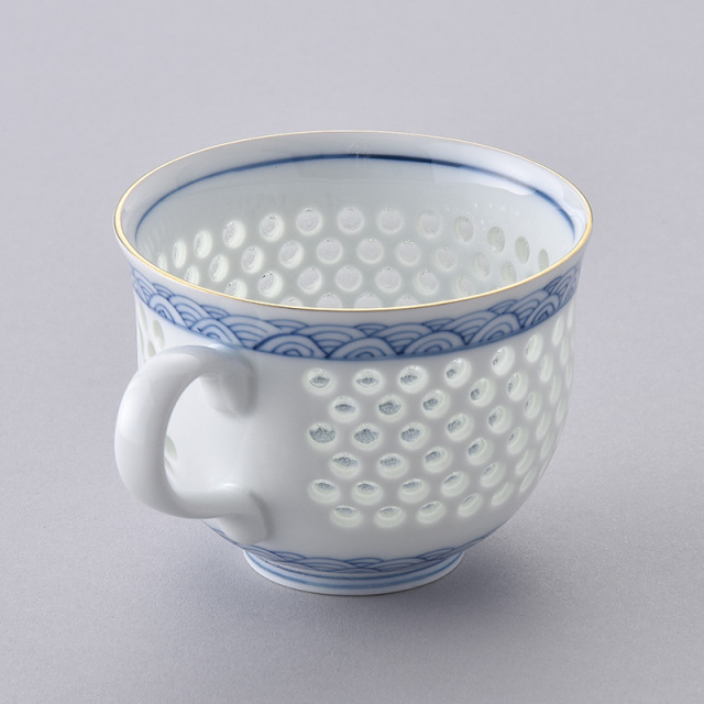 水晶青海波 コーヒーC/S（小） 水晶彫の丹心窯