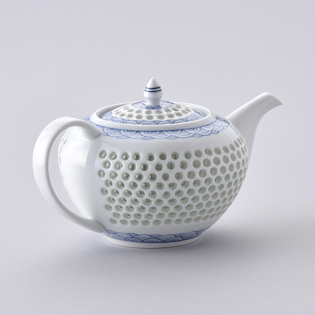 水晶青海波 ポット 水晶彫の丹心窯