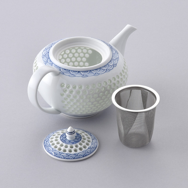 水晶青海波 ポット 水晶彫の丹心窯