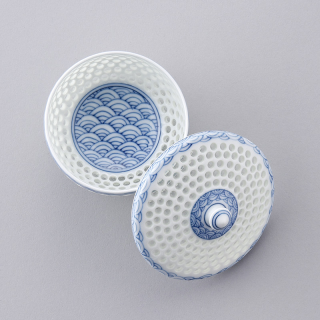 水晶青海波 汲出 水晶彫の丹心窯