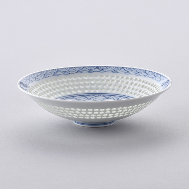 20％OFF］水晶青海波 新小鉢 水晶彫の丹心窯