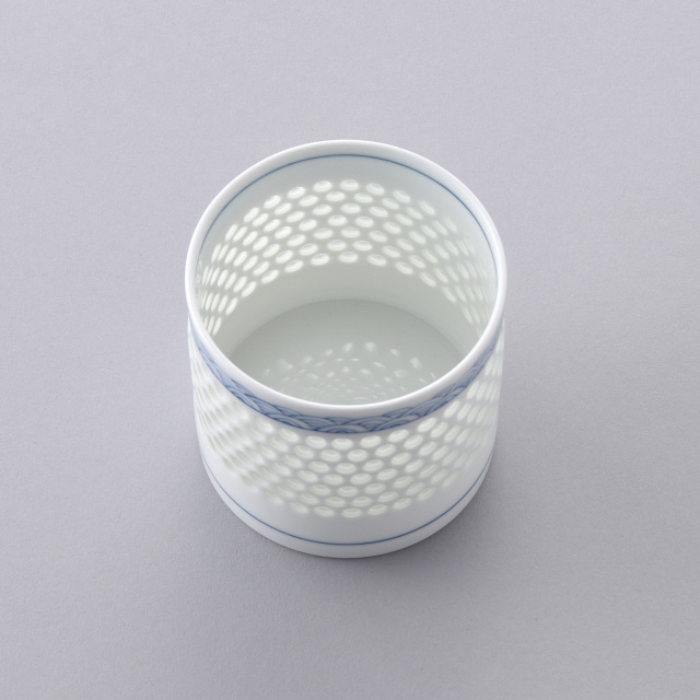 【舟心窯】【ロックグラス】【水晶青海波】【中古品】 水晶青海波 ロックグラス 水晶彫の丹心窯
