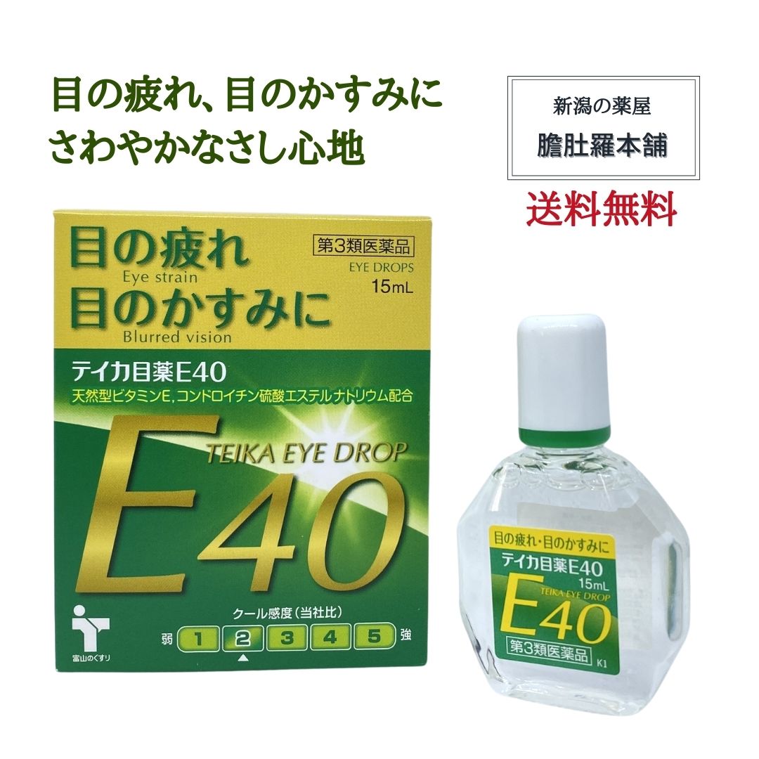 目薬 疲れ目 テイカ 目薬 E40 15ml 目のかゆみ 目の疲れ 目のかすみ 天然型 ビタミンE ジフェンヒドラミン塩酸塩配合 目の調節機能 新陳代謝 テレワーク ［テイカ］ 【第３類医薬品】常備薬