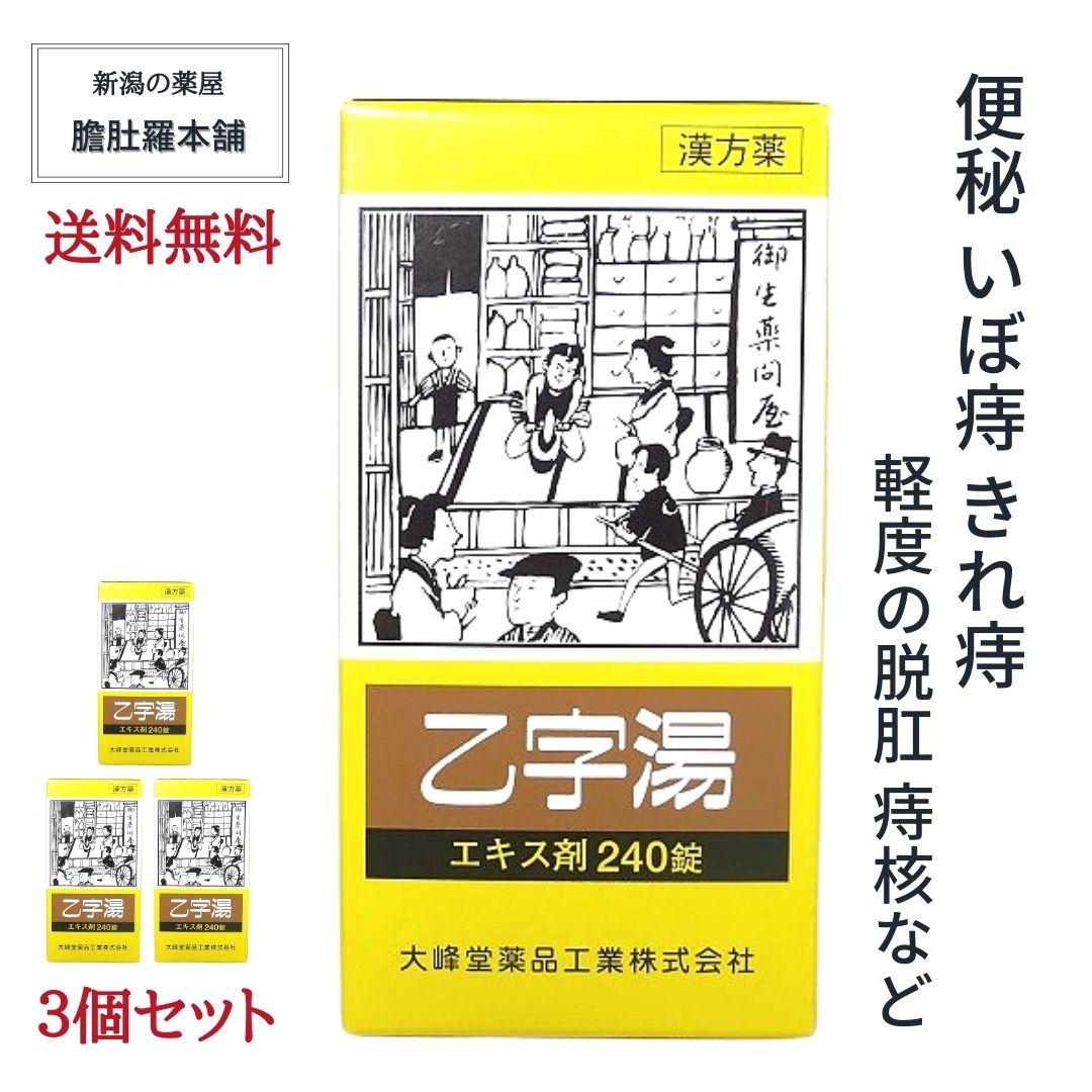 乙字湯 エキス錠 240錠 X 3個 痔 漢方 便秘 体力中等度以上で使用可能 ぢ 大便かたい いぼ痔 きれ痔 痔核 便秘 軽度 脱肛 薬 おつじとう 漢方薬 生薬 お尻の悩み お尻 めぐり改善【第２類医薬品】【大峰】痔の薬