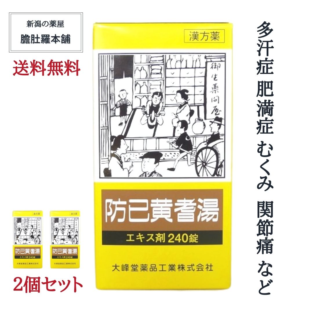 防已黄耆湯エキス錠240錠入り  2個セット 多汗症 漢方 肥満症 約40日分 肥満に伴う関節の腫れや痛み 浮腫み むくみ 多汗症 関節痛 疲れやすい方 肥満症 筋肉にしまりのない 水ぶとり 多汗症 薬 【第２類医薬品】ぼういおうぎとう 【大峰】