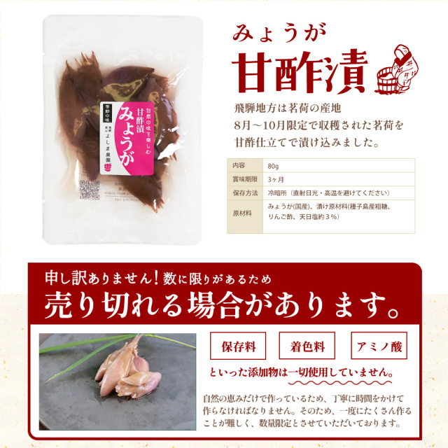 甘酢漬 みょうが』【メール便対応1通2個まで】
