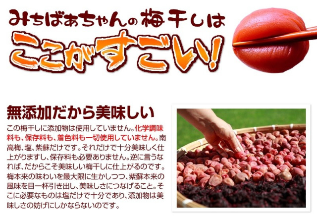みちばあちゃんの梅干し「しそ梅」500g』3個まで購入可能
