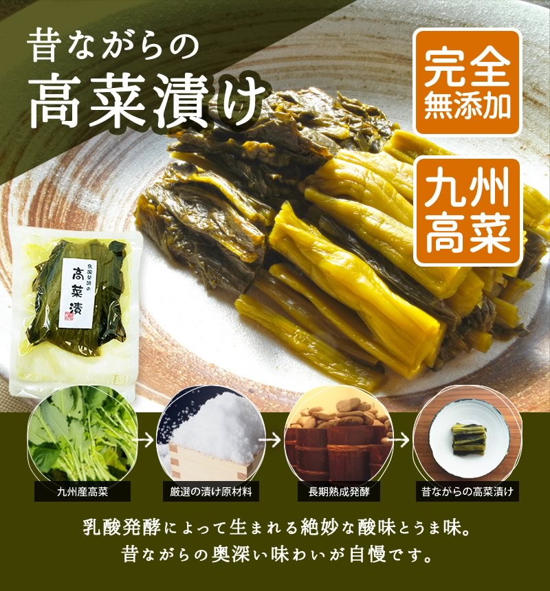 『乳酸発酵の高菜漬』【メール便対応1通2個まで】