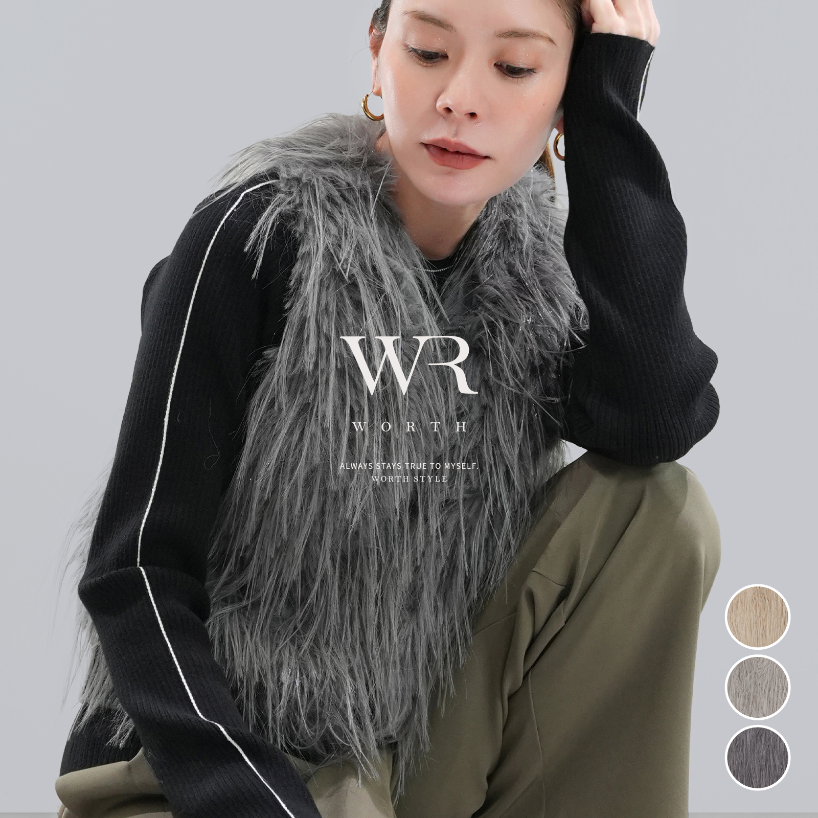 【2025/AW/新作】ランダムフェイクファーベスト〈トップス〉