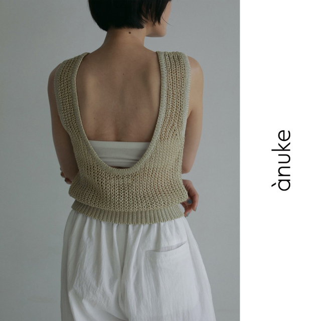 世界的に有名な anuke Store Online +design Tanktop Knit Paperyarn トップス