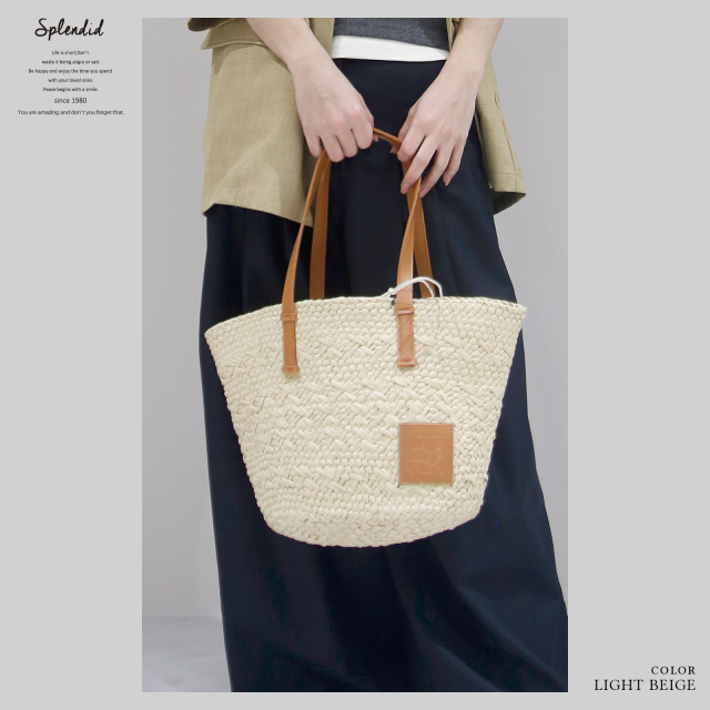 2025/SS/新作】雑材デザイン編み合皮コンビトート〈バッグ〉 WORTH