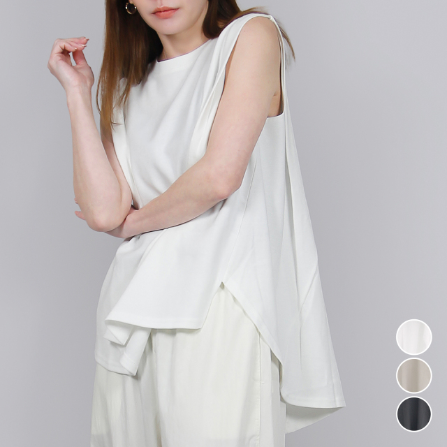 パネル切替ノースリーブ〈トップス〉