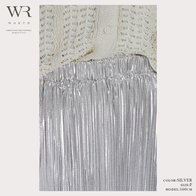 2025/SS/新作】ラメプリーツスカート〈ボトムス〉 WORTH Online Store