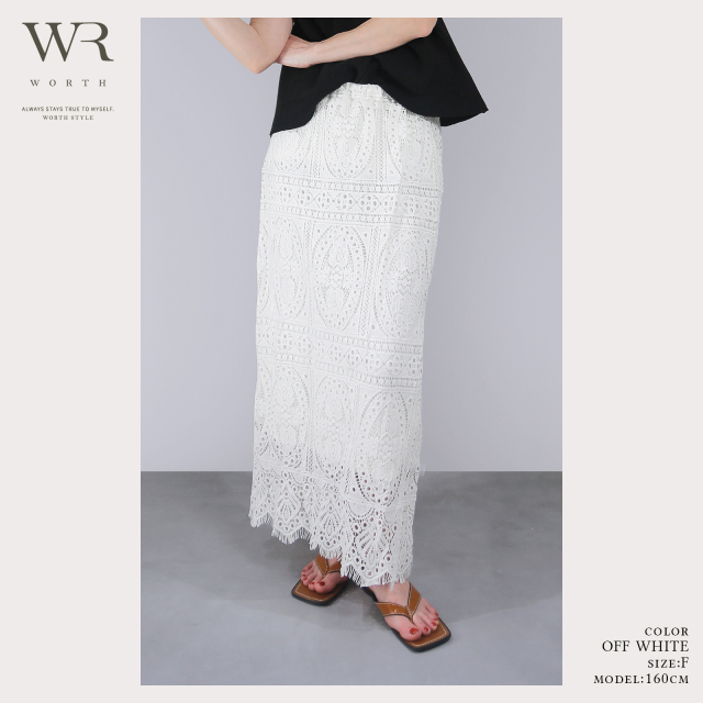 2025/SS/新作】スクエアパネルレーススカート〈ボトムス〉 WORTH