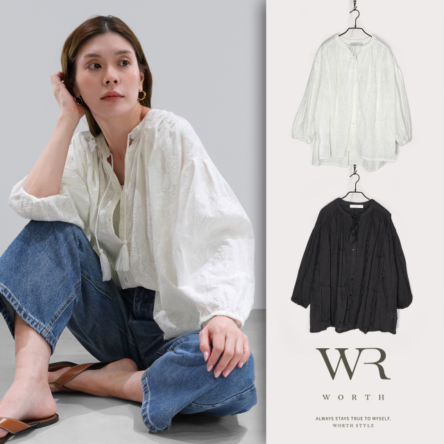 25SS 定価3.5万　カオス　レベッカブラウス　シアー　ホワイト　透け 25SS 定価3.5万 カオス レベッカブラウス シアー ホワイト 透け