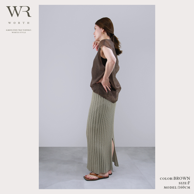 pand-a　skep フレンチスリーブ フレンチスリーブVネックニット：黒 | トップス | skep
