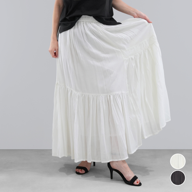 ピンタックギャザーSK〈ボトムス〉