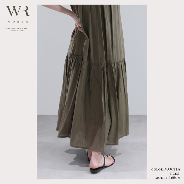 2025ssワンピース 2025/SS/新作】ギャザー切替OP〈ワンピース〉 +design Online Store