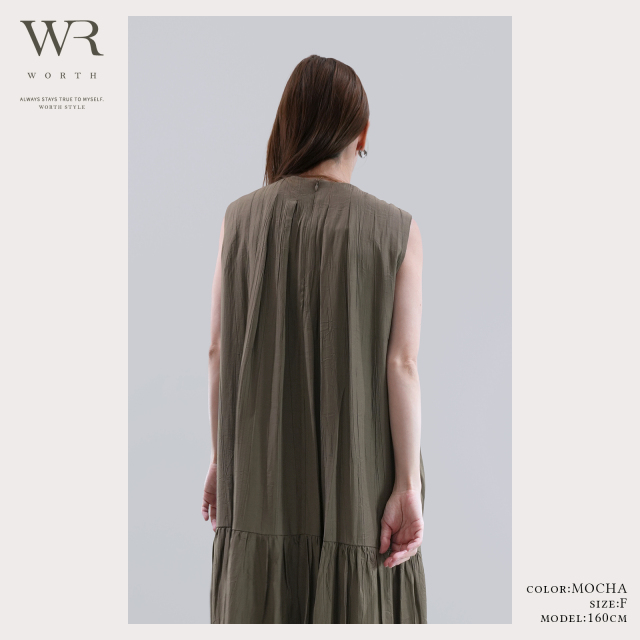 2025ssワンピース 2025/SS/新作】ギャザー切替OP〈ワンピース〉 +design Online Store