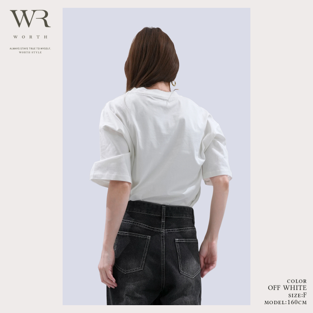 ワイドエンボスロゴTEE エンボス加工ロゴTシャツ オーバーサイズ ユニセックス