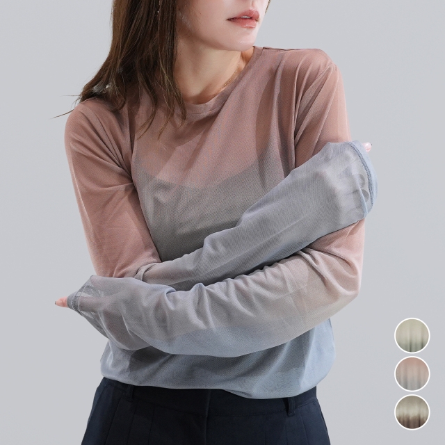 パワーメッシグラデーションクルーネックPO〈トップス〉