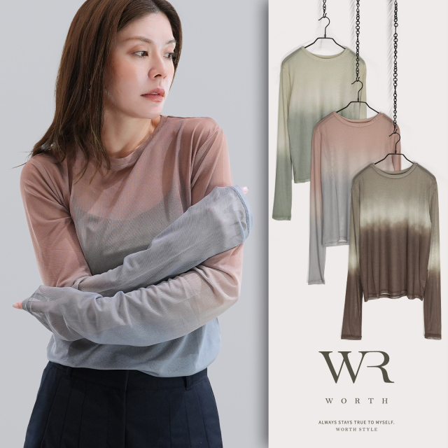 2025/AW/新作】パワーメッシグラデーションクルーネックPO〈トップス