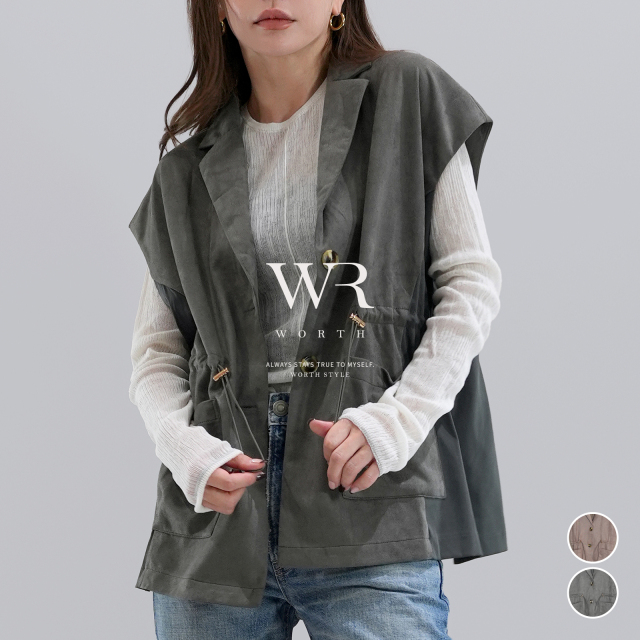 【2025/AW/新作】ボンディングスエードドロストテイラードジレ〈トップス〉