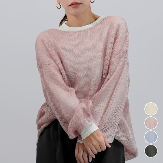 モヘアタッチローゲージシアーPO〈トップス〉