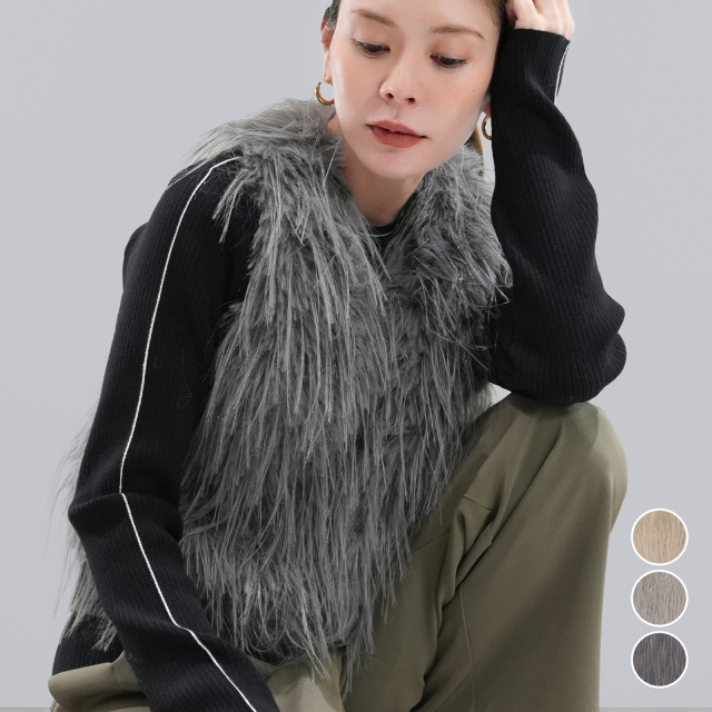 【2025/AW/新作】ランダムフェイクファーベスト〈トップス〉