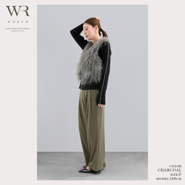 ランダムフェイクファーショートベスト｜WORTH