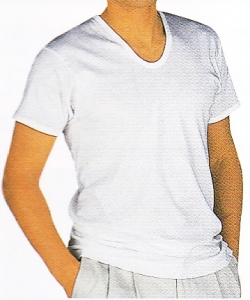 紳士半袖U首シャツ（グンゼ）