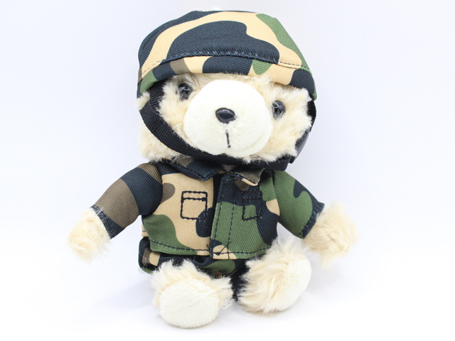 陸上自衛隊 鉄帽迷彩 ベア ぬいぐるみキーホルダー