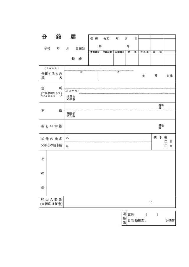 分籍届令和6年3月