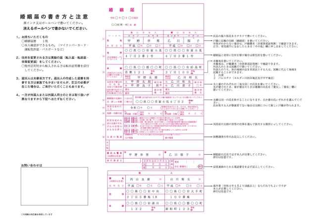 婚姻届の書き方令和7年度