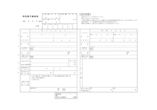 徳江養子縁組届令和3年9月