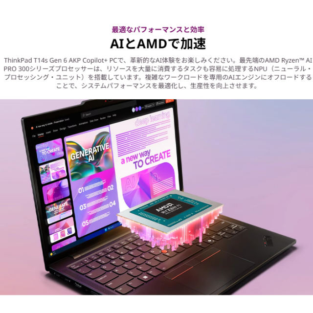 Lenovo ThinkPad T14s Gen 6 Strix Point ノートパソコン 21M2S0CJ1Z