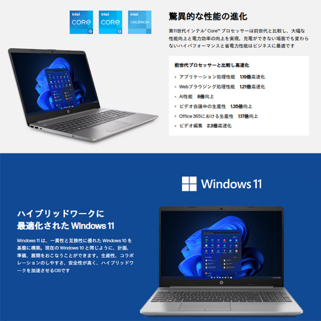 HP 250 G8 ノートパソコン 508M3AV Windows11 Pro Office付き Core i5