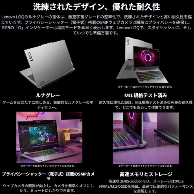 Lenovo LOQ 15AHP10 ゲーミング ノートパソコン 83JGCTO1WW Windows11