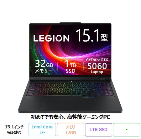 Lenovo Legion 5i Gen10 ゲーミング ノートパソコン 83LYCTO1WW Win11 i7-14700HX メモリ32GB SSD1TB 15.1インチ RTX5060 再生品Sランク
