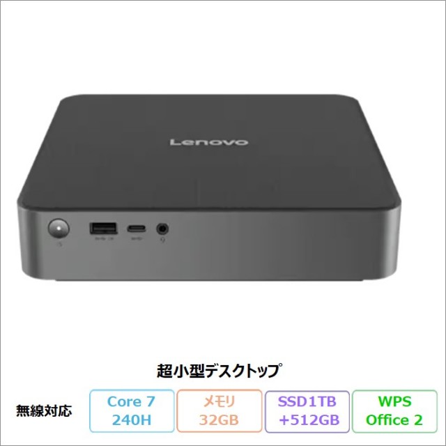 未使用品近い Lenovo 第十一世代 i7 SSD+HDD Office付き Lenovo IdeaCentre Mini 01IRH10R デスクトップパソコン 91B2CTO1WW