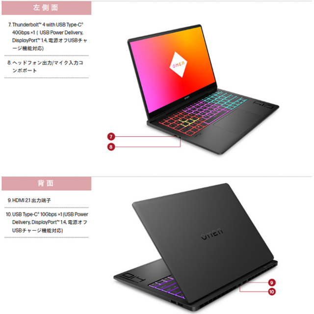 HP OMEN Transcend 14-fb0041TX ゲーミング ノートパソコン 9T648PA