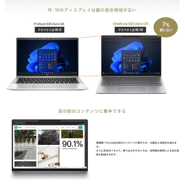 HP EliteBook 635 Aero G11 ノートパソコン A32TQPA#ABJ Windows11 Pro
