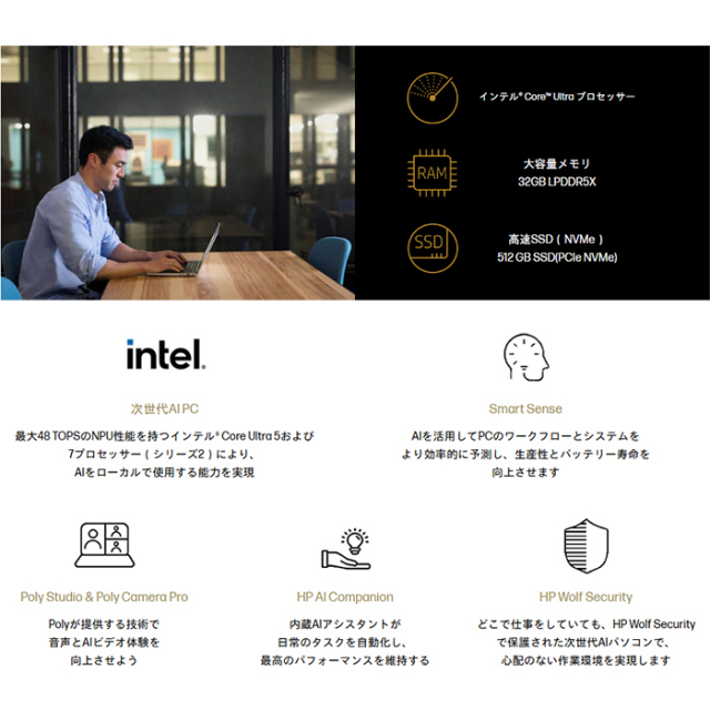 HP EliteBook X G1i 14 AI ノートパソコン BC4Q1AT#ABJ Windows11 Pro