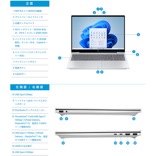 HP OmniBook 7 AI 16-ay0001TU ノートパソコン BK9P3PA#ABJ Windows11