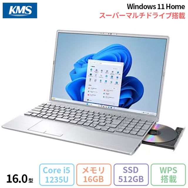 富士通 LIFEBOOK AH47/J3 ノートパソコン FMVA47J3SC Win11 Office付き Core i5-1235U メモリ16GB SSD512GB 16インチ 再生品Sランク