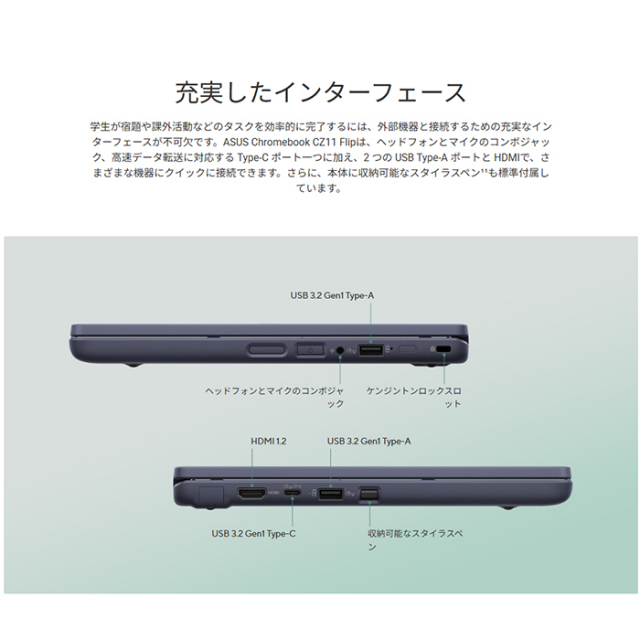 ASUS Chromebook CZ11 Flip 2in1 ノートパソコン CZ1104FM4A-NS0033