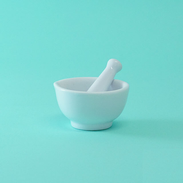 乳鉢（ニュウバチ）組 白磁（ハクジ） ミニ 品番10899-A【世界のお茶の