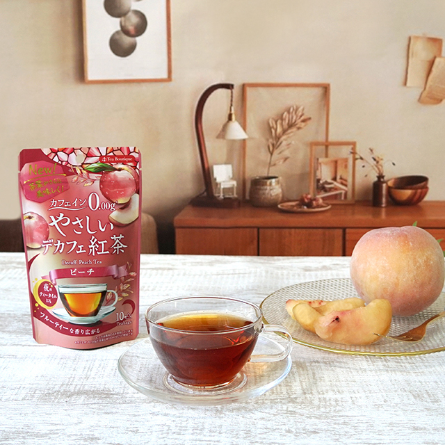 やさしいデカフェ紅茶　ピーチ　イメージ