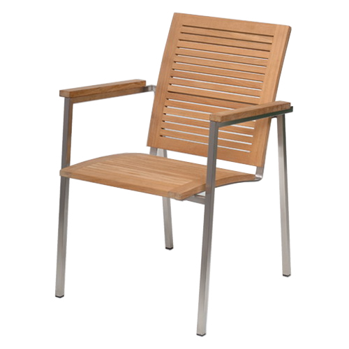 アナンタ スタッキングチェアー（天然チーク×ステンレス） | ガーデン