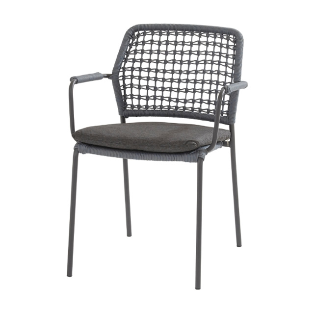 バリスタ ロープスタッキング ダイニングチェアー（ブルー） + 純正クッション （BARISTA-91124）（海外在庫）